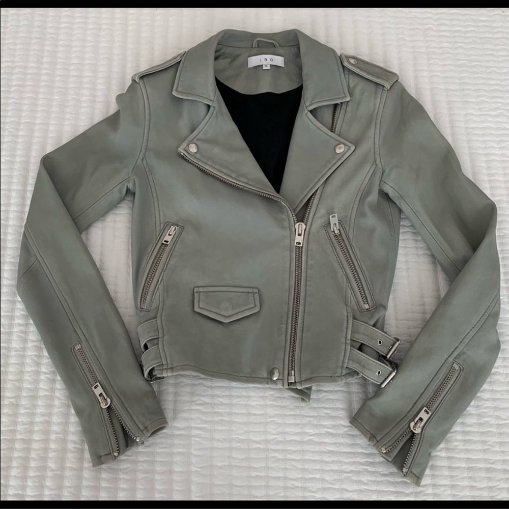 IRO Ashville Cropped Leather Moto Jacket